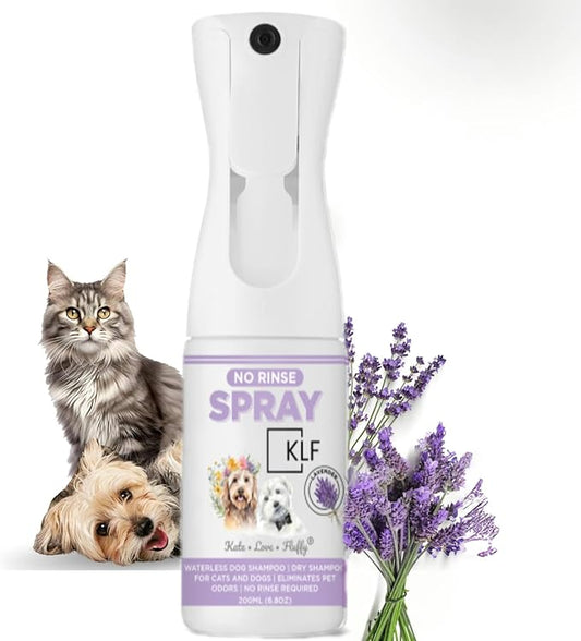 Dogs & Cats Dry Shampoo No Rinse spot Cleaning Deodorant Light Lavender Scent 200ml Spray Mist
