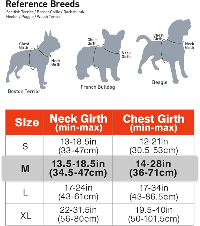 Joytale No Pull Dog Harness Medium Sized Dog, Reflective Pet Vest with Front Clip, Adjustable Soft Padded Harnesses with Easy Control Handle for Training and Walking, Orange, M