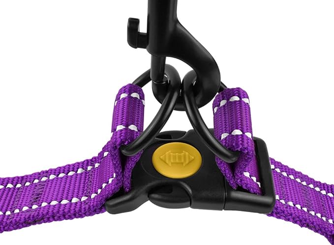 CollarDirect Reflective Dog Harness Step in Small Medium Large for Outdoor Walking, Comfort Adjustable Harnesses for Dogs Puppy Pink Black Red Purple Mint Green Orange Blue (Small, Purple)