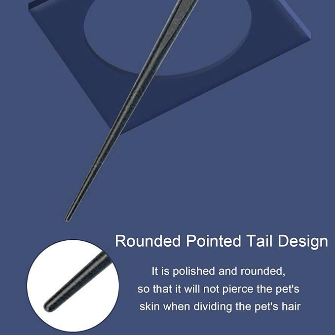 Round tooth metal dog comb is used for pet hair comb of dogs and cats to remove hair knots and entanglement. Professional pet hair comb styling comb(black)