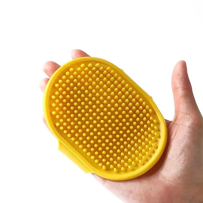 Dog Bath Brush. Dog Washing Brush.2 Sets Short Haired and Long Haired Dog and Cat Bath Brushes (yellow)