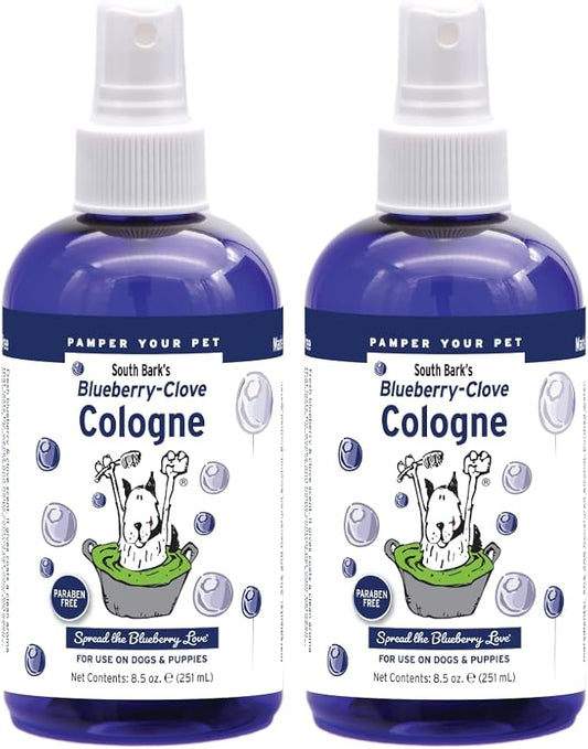 Showseason South Bark's Blueberry-Clove Dog Cologne 8.5 oz. For Dogs | 2-Pack | Dog Perfum Long-Lasting Odor Eliminator Spray