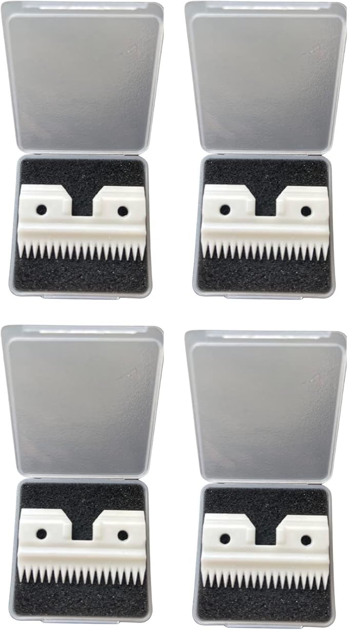 XCEL Ceramic Coarse Pet Replacement Cutter Blade Compatible with Fast-Feed, Andis, Oster A5, and Walh KM Series (4 Pack)