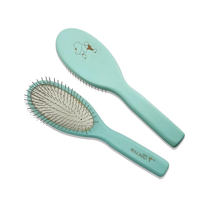 Der Meister Pin Brush, Pets Shedding Tool for Dogs and Cats, Dematting and Grooming with All Hair Types, Remove Loose Fur, Undercoat, Mats, Tangled Hair, Knots (Green)