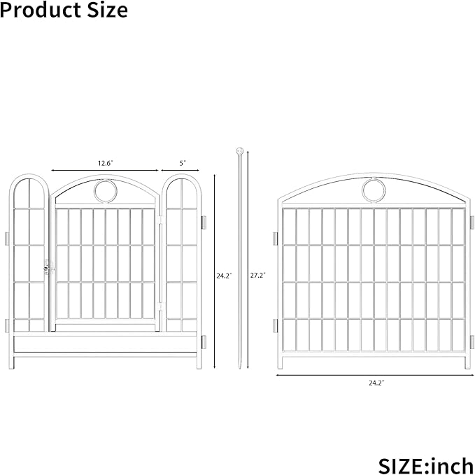 24" H Dog Crate Dog Playpen 8 Panels Furniture Heavy Duty Dog Fence Door with Side Openings,for Large Medium Small Dogs Indoor Outdoor Foldable Pet Exercise Pen,Black