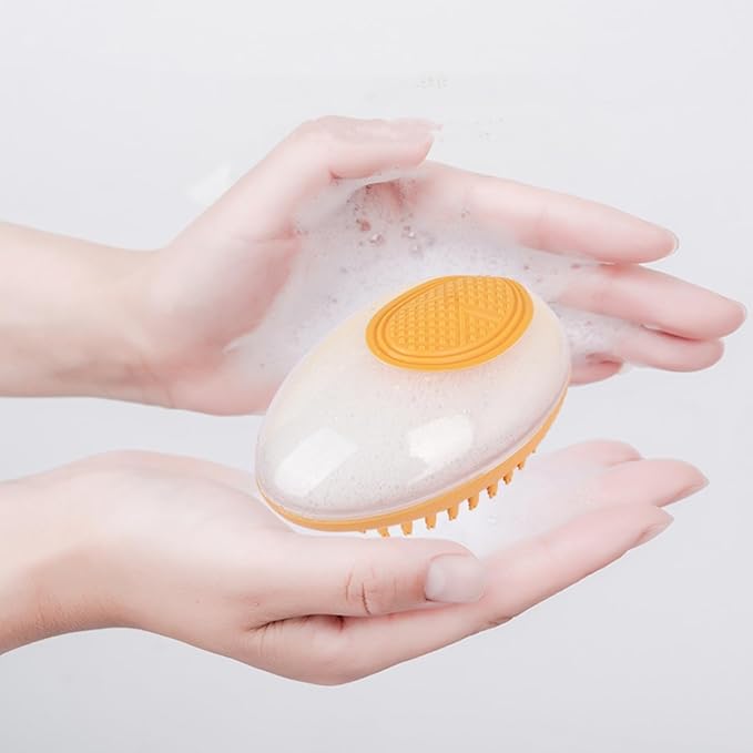 Dog Bath Brush - Massage Brush,Hair Removal Brush,Many Colours AvailableCleaning & Grooming Dog Bath Supplies (Orange)