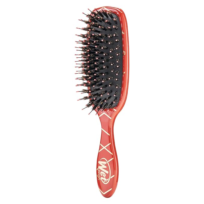 Wet Brush Shine Enhancer Paddle Brush, Terracotta - Hair Detangler Brush with Ultra Soft Bristles, Infused With Natural Argan Oil, Shiny Detangle & Smooth Hair, Wet or Dry, For All Hair Types