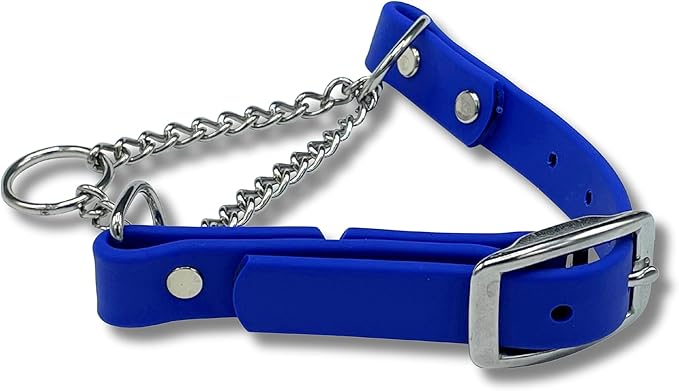 Martingale Collar for Dogs, Biothane, Stainless Steel Hardware, No Pull, Made in The USA, Professional Grade, Extra Large, Blue