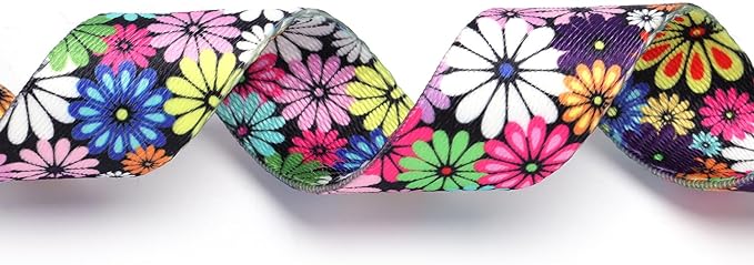 No Pull Dog Harness for Small, Medium, and Large Pets - Floral Pattern Nylon Safety Training Dog Harness (L, Roses)