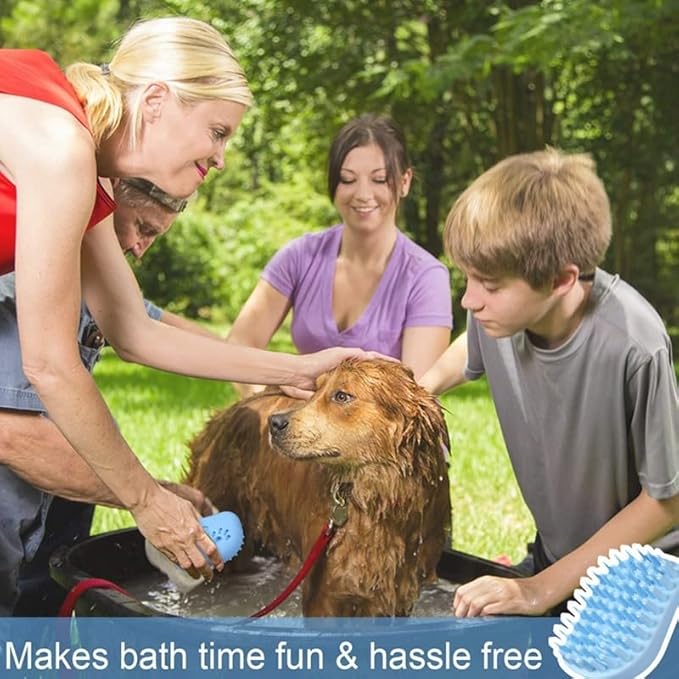 Premium Soft Silicone Bath Brush for Pets | Bathing Brush for Dogs | Dog & Cats Accessories | Deshedding Comb for Cats | Puppy Grooming Brush | Pet Shampoo HairBrush | Shampoo Soothing Comb for Pets