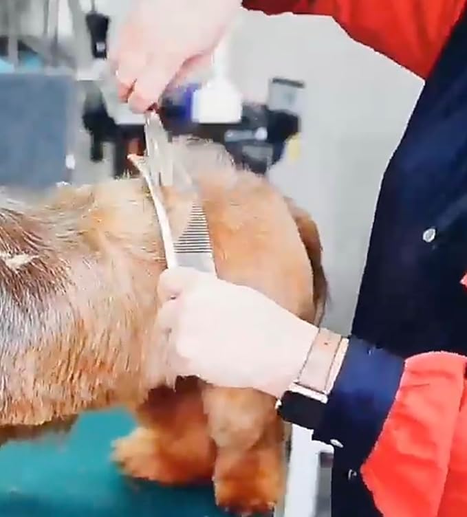 S-Curved Dog Grooming Comb, Dog Combs for Grooming Matting, Doodle Brush, Dematting Comb for Dogs, Dog Grooming Tools, Pet Comb, Metal Dog Grooming Comb, Dog Detangler Brush, Dog Dematting