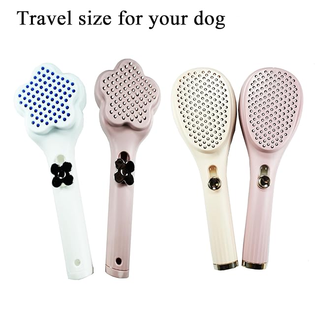 Self-Cleaning Soft Fur Brush for puppy – Scalable Gentle Grooming Brush Small Dogs Comb for Chihuahuas, Teddy Dogs, Yorkies, Maltipoos, Shih Tzus (Pink Pink)