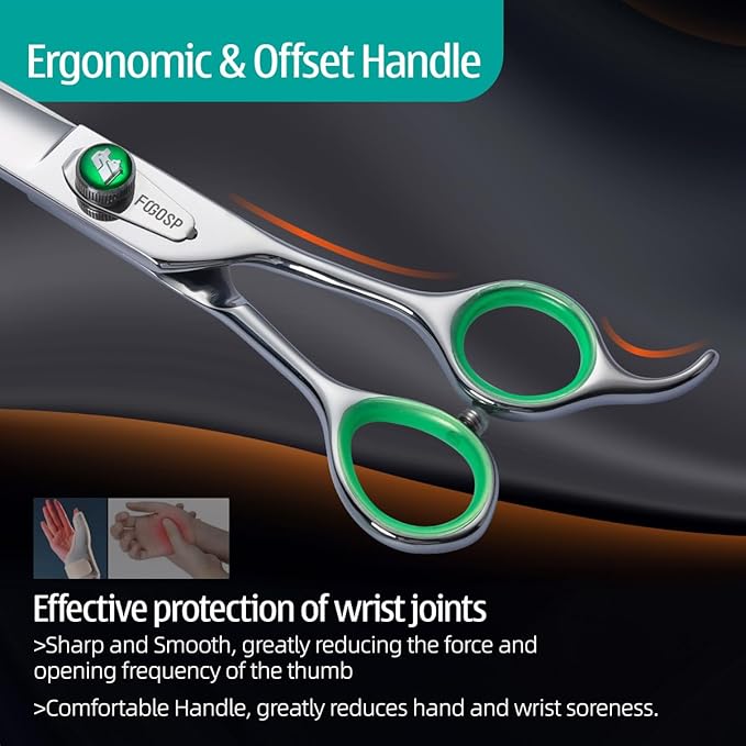 Professional Curved Dog Grooming Scissors 7.0 inch Downward Master Curved Grooming Shears for Dogs Pet Cat 30 Degree Japanese 440C Stainless Steel