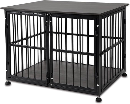 48 Inch Heavy Duty Dog Crate Furniture for Extra Large Dogs, Decorative Pet House End Table, Wooden Cage Kennel Furniture Indoor, XL XXL Dog Crate, Black