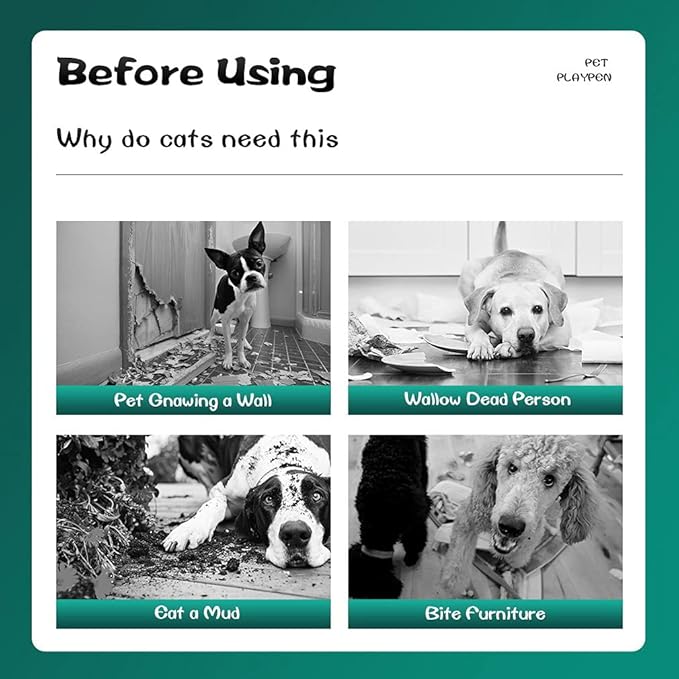 Pet Playpen Exercise Pen Dog Fence Animal Kennel Cage Yard Travel Camping Wire Metal Portable Folding Indoor Outdoor Crate for Dogs with Door 24inches 16 Panels,Black