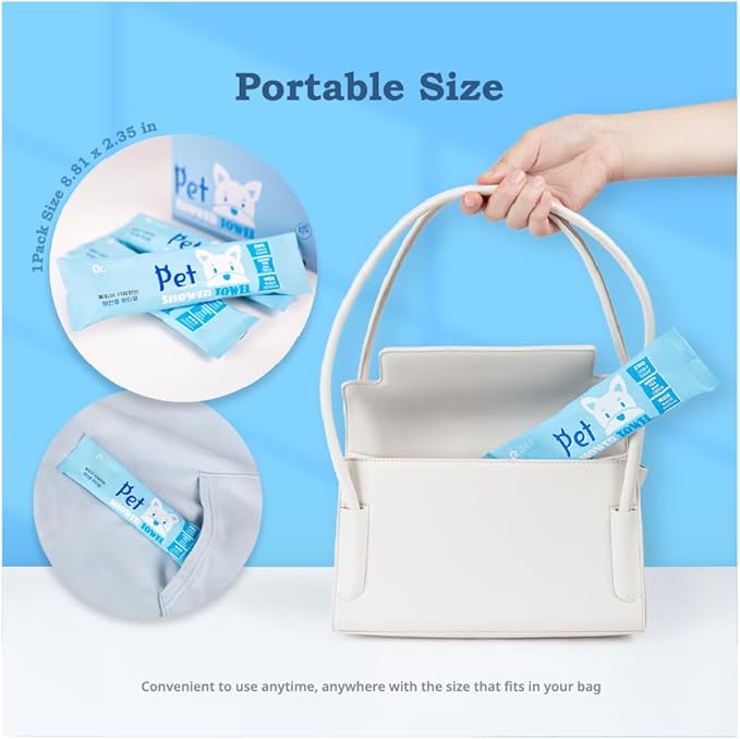 Extra Large Size - 20.5" x 12.6" Pet Wipes | Individually Packaged | Paw Wipes | Hypoallergenic | Grooming | Bathing | Green Tea Scented Deodorizing | Tear Stain | All Purpose Bath Wipes | 5 Count