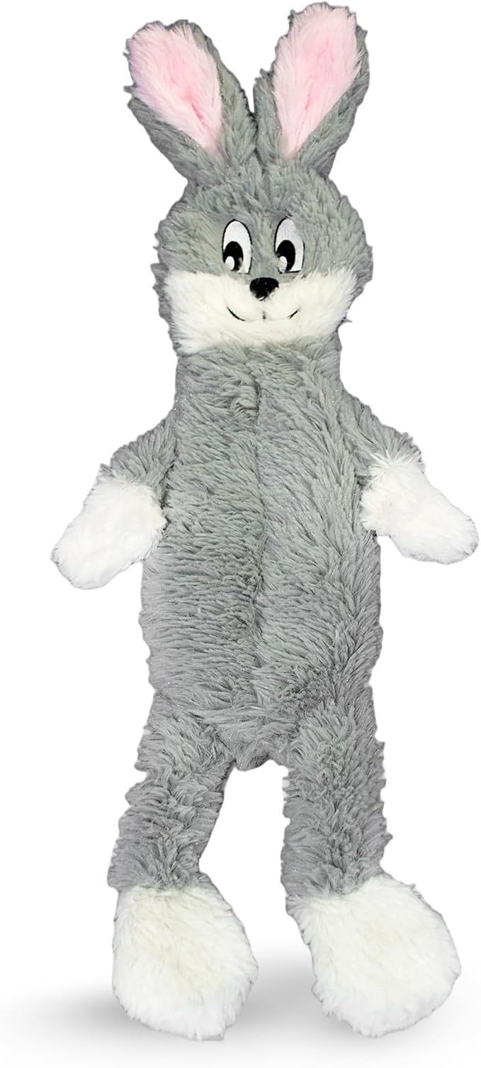 FGA MARKETPLACE Grey Rabbit Dog Toy Flat NO Stuffing NO Squeak, Funny Style Will Entertain Your Dog for Hours, Recommended for Small and Medium Dog 21 INCH Long