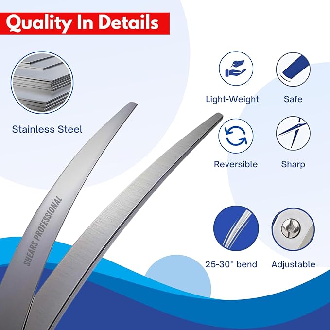 Dog Grooming Curved Scissor 5.5" Professional Grooming Scissor Downward Curved Shear for Dog, Cat, Small Dog and other Pets