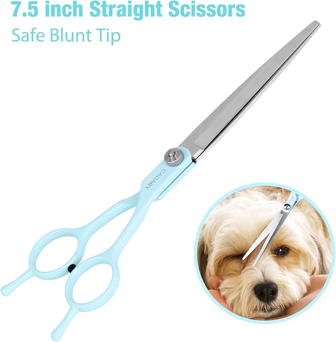 5 in 1 Dog Scissors for Grooming, Dog Grooming Scissors, Professional Pet Stainless Steel Shears, Sharp, Blue