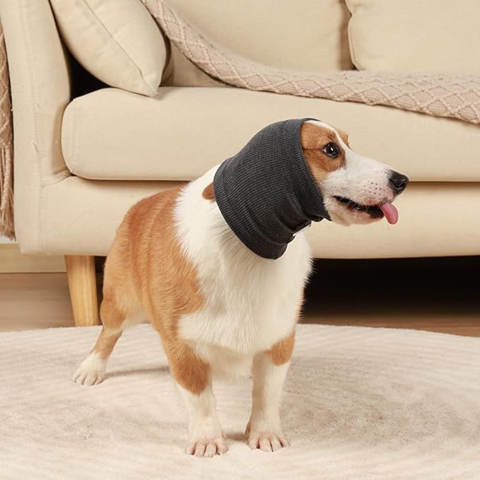 Quiet Ears for Dogs with Dual sides Dog Brush and Dog Comb, Dogs No Flap Ear Wraps for Anxiety Relief, Calming, with Professinal Grooming Brush