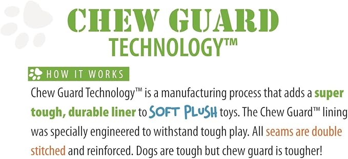 goDog Dinos Bruto Squeaky Plush Dog Toy, Chew Guard Technology - Purple, Large