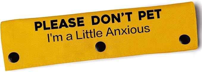 YROVWENQ Little Anxious Sleeve - Yellow Dog Leash Wrap Anxious Dogs with Please Don't Pet - I'm Anxious Warning