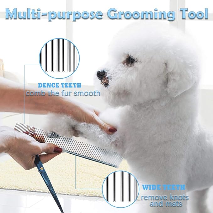 IHUIXINHE Dog Brush and Cat Brush, Pet Self Cleaning Slicker Brush & Stainless Steel Pet Comb, for Long and Short Haired Dog, Cat and Other Pets (2 Pack)