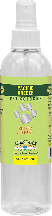 Showseason® Pacific Breeze Pet Cologne 8.5 oz. For Dogs | Long-Lasting Odor Eliminator | Cruelty-Free | Paraben-Free | Biodegradable and Non-Toxic | Made in The USA