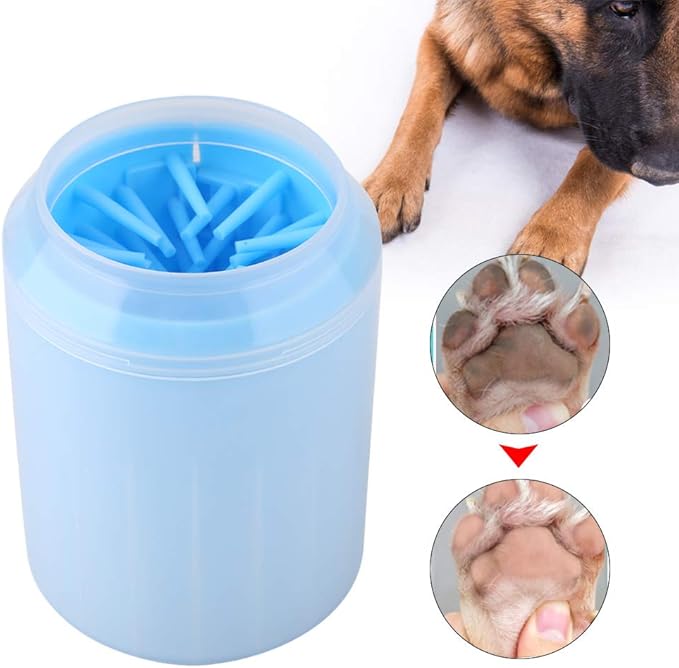 Dog Cleaner Cup, Dog Cleaner Dog Cleaner Dog Washing Station Removable Dogs Cleaning Brush Cup Pet Foot Cleaner for Small Medium Large Breed Dogs, Cats (Blue)
