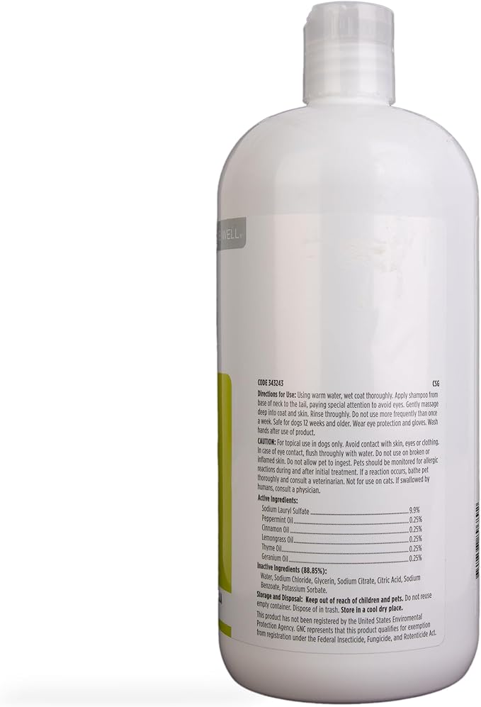 GNC Advanced Shampoo for Dogs, 32 oz | Natural Dog Shampoo Helps Maintain a Healthy Coat | pH Balanced Formula with Citronella Scent