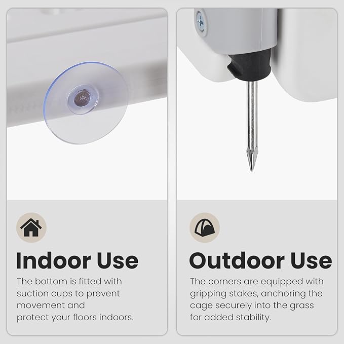 Sweetcrispy Plastic Dog Playpen - 6-Panel 24" Expandable & Durable Pet Fence for Medium Dogs - Indoor & Outdoor Portable Puppy Playpen with Secure Locking Door, White