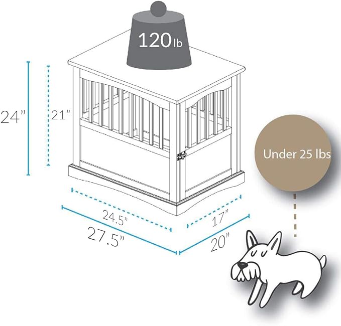Casual Home Wooden Pet Crate, End Table, Medium, New Espresso
