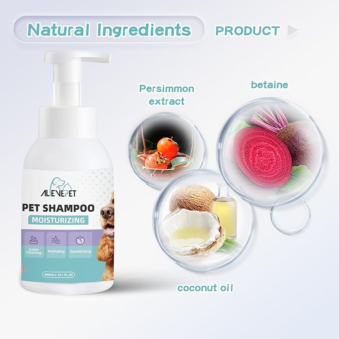 Dog Shampoo - Effective and Gentle Shampoo for Dogs and Cats with Natural Extracts- 300ml(10.1 FL.OZ)