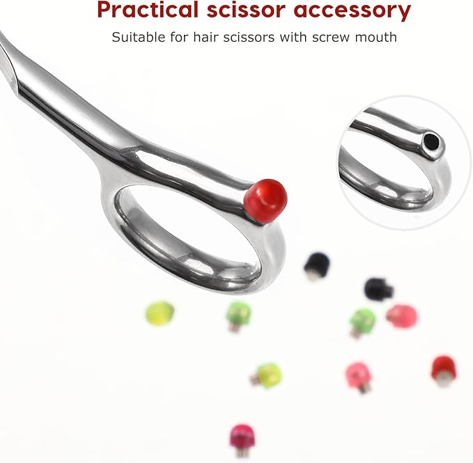Silicone Grooming Scissors Silencers Replacement: Portable Grooming Scissor Bumpers 10pcs Silencer Parts (Random Color)