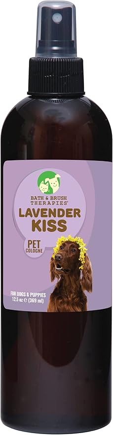 Showseason Bath & Brush Therapies® Lavender Kiss Pet Cologne 12.5 oz For Dogs | Long-Lasting Odor Eliminator | Paraben-Free | Biodegradable and Non-Toxic | Made in USA