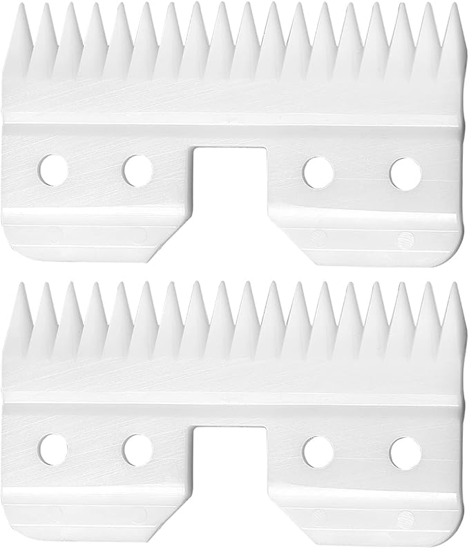 WAHFOX Ceramic Blades for Oster Fast Feed Clipper - A5 Replacement (2 pieces)