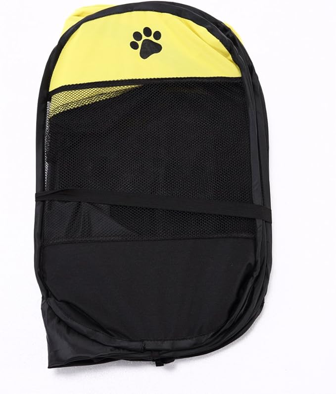 Portable Pet Playpen, 28.3" Foldable Dog Playpen for Dogie Kitten Rabbit, Exercise Playpen Tent Indoor/Outdoor Use (Yellow)