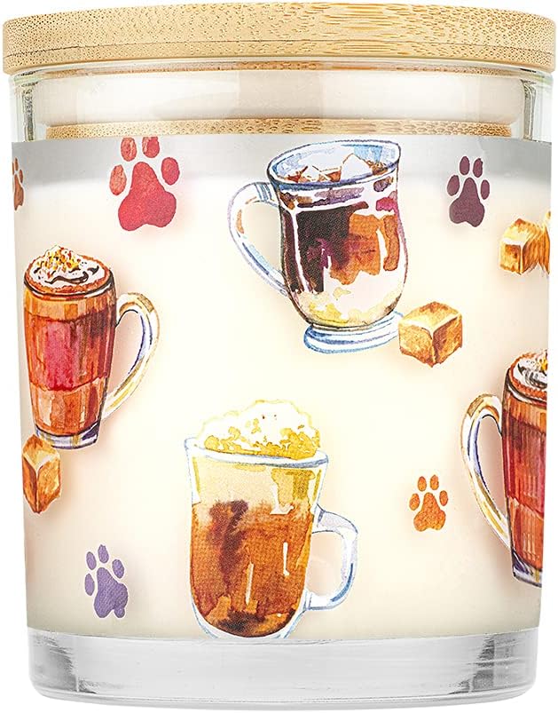 One Fur All Pet House Candle Plant-Based/Soy Candle - Clean Burning Scented Candles, Long Lasting Pet Odor Candle for Home - Caramel Latte