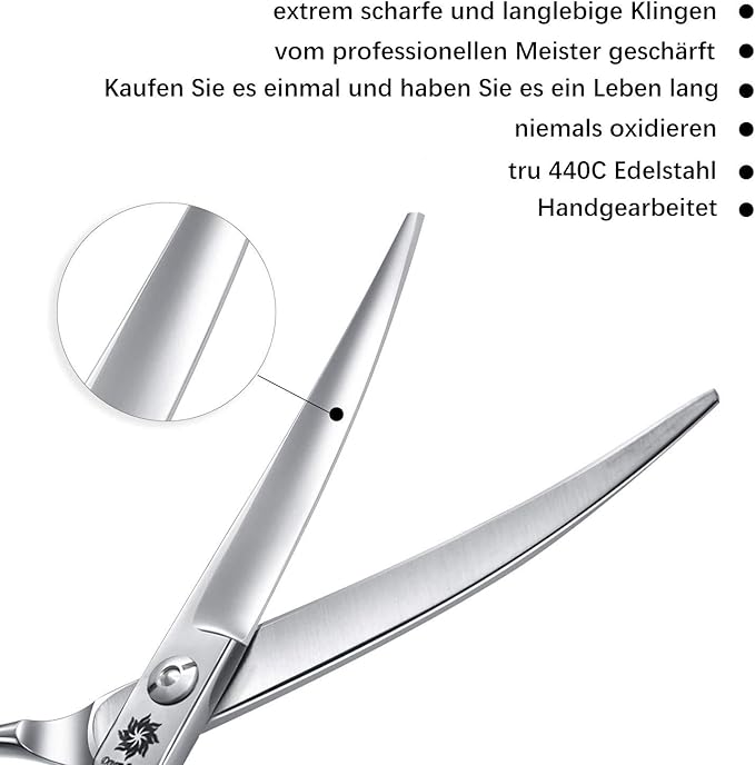 Grooming Pet Shear, 6.5 Inch Downword Curved Scissors, Curved Shears for Cat Shears and Small Dog Shears Or Any Breed Trimming Cuts, Design for Professional Pet Groomer