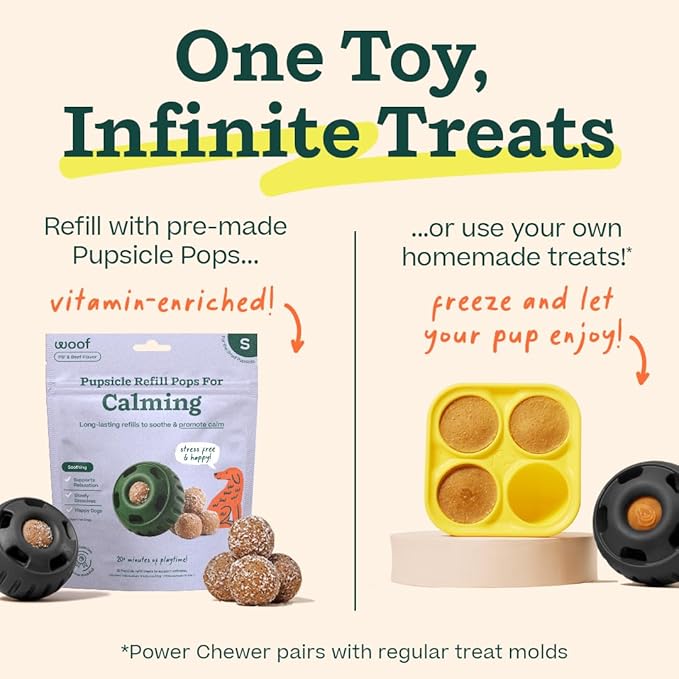 WOOF Power Chewer Pupsicle - Durable Dog Toys for Aggressive Chewers - Easy to Clean - Toys for XL Dogs 75 lbs and Up