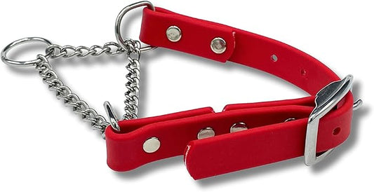 Martingale Collar for Dogs, Biothane, Stainless Steel Hardware, No Pull, Made in The USA, Professional Grade, XS, Red