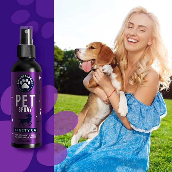 Pet Deodorizing Spray –Lavender Essential Oil | Odor Eliminator for Cats & Dogs, For All Ages, Sizes and Breeds| Safe for Bedding, Furniture & Pet Areas | 250ml