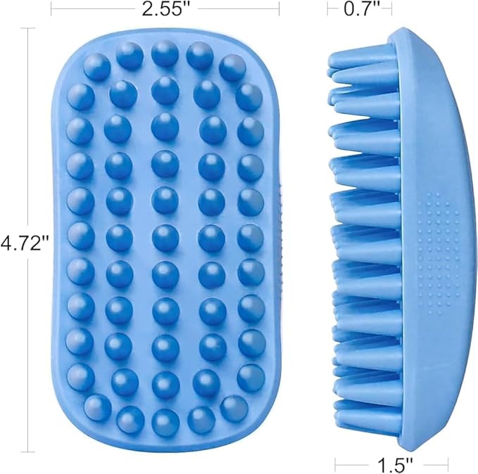 Pet Silicone Shampoo Brush | Dog Bath Grooming Brush for Long & Short Hair| Pet Scrubber for Medium Large Pets Dogs Cats | Anti-skid Rubber Massage Comb | Silicone Shower Wash Curry Brush