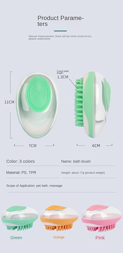 Dog Bath Brush - Massage Brush,Hair Removal Brush,Many Colours AvailableCleaning & GroomingPet Supplies Dog Bath Supplies(Green)