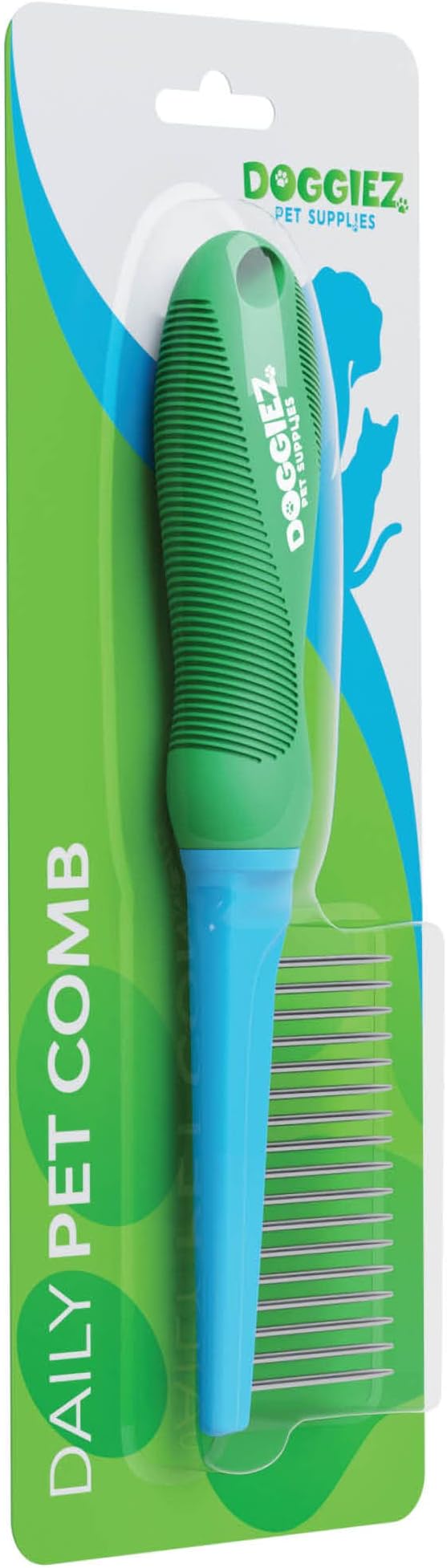 Pet Comb for Dogs and Cats - Stainless Steel Grooming Comb for Fine, Fluffy, Long and Short Hair - Deshedding and Dematting Comb for Small to Large Breeds