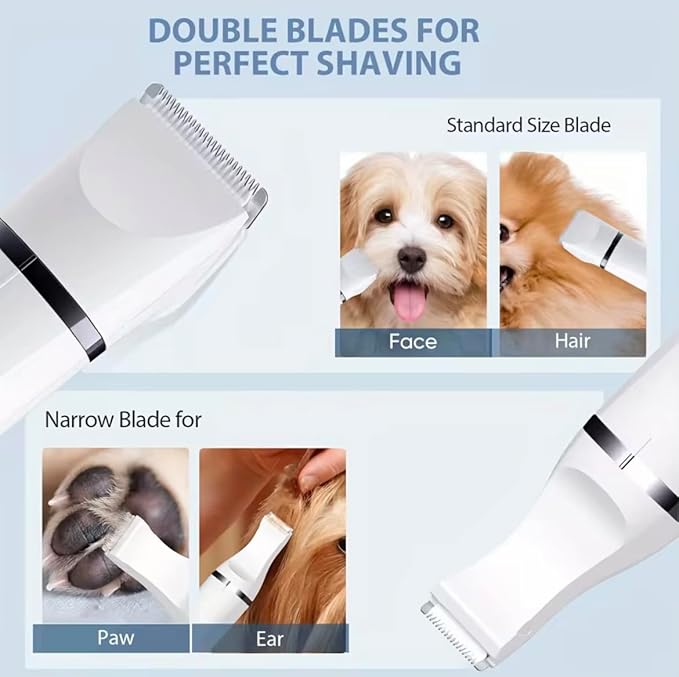 GajetNest 3-in-1 Dog Clippers Pet Grooming Kit, Low Noise, Rechargeable, Cordless, for Dogs Cats and Pets Nail Grinders, Rechargeable, Cordless Long Lasting Battery Quick Charge