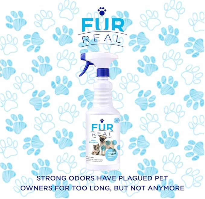 Fur Real Pet Odor Eliminator - 32oz Non-Toxic Dog Smell Eliminator for Home, Attacks the Source - Dog Deodorizing Spray for Lingering Smells