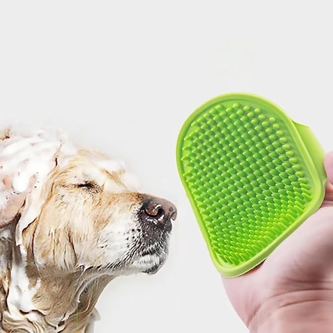 Dog Bath Brush. Dog Washing Brush.2 Sets Short Haired and Long Haired Dog and Cat Bath Brushes (Green)