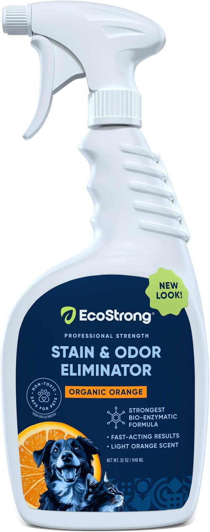 Orange Odor Eliminator | Pet Odor Deodorizer for Strong Odor | Enzyme Stain Cleaner for Cats, Dogs, and Pets | Great for Carpets, Furniture, Dog Kennels, and More (32 Fl Oz)
