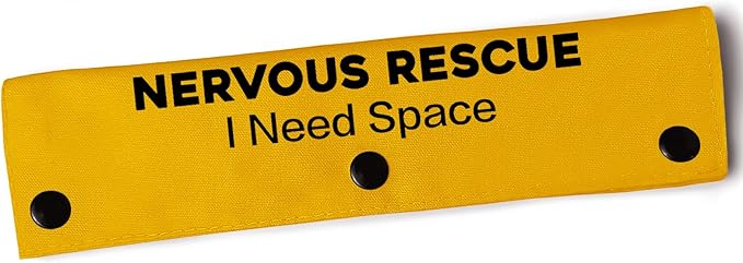 YROVWENQ Nervous Rescue Sleeve - Yellow Funny Dog Leash Wrap for Dogs with I Need Space Nervous Rescue Warning